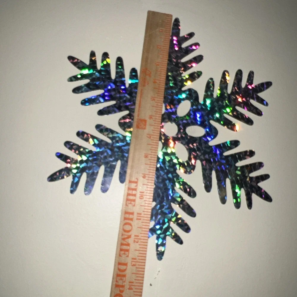 New (5) Packages Of Large Holographic Snowflake Garland 55